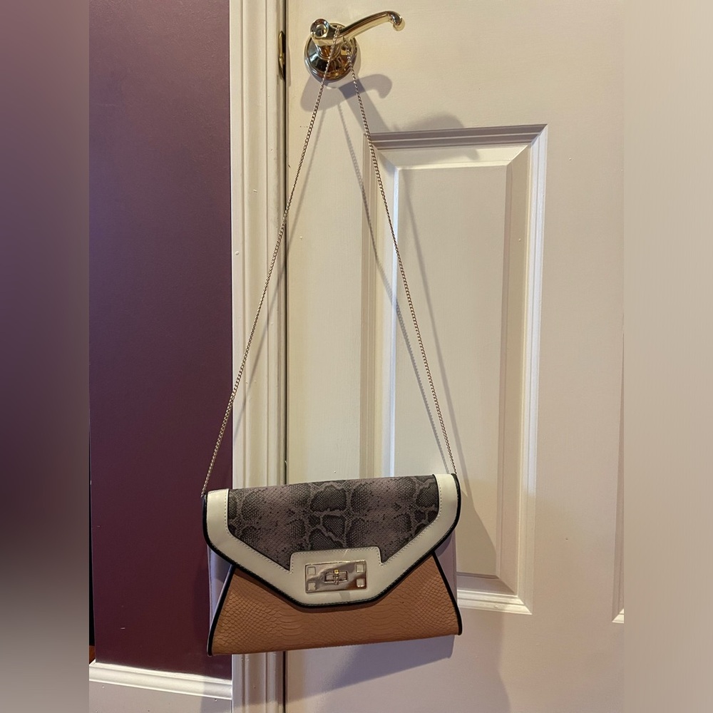 Asos New Look clutch chain strap handbag snakeskin